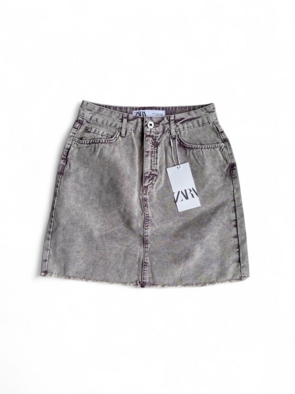 NWT zara purple acid wash denim mini skirt